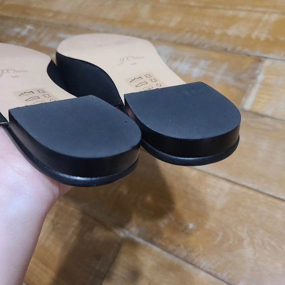 NWOT J.Crew Pointed Toe Black Leather Mules Size 10 - Picture 8 of 11